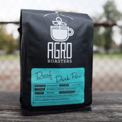 Decaf Dark Peru coffee beans.