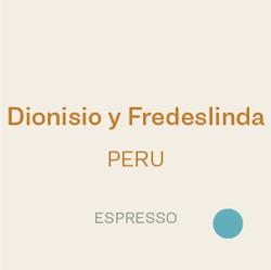 Dionisio y Fredeslinda Espresso coffee beans.