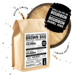 Bourbon Barrel Aged Colombia coffee beans