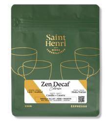 Zen Decaf coffee beans.