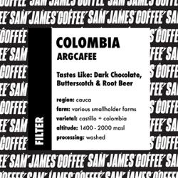 COLOMBIA: ARGCAFEE coffee beans.