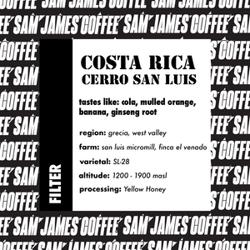 COSTA RICA: CERRO SAN LUIS coffee beans.