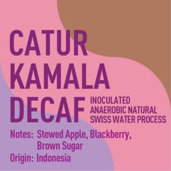 Indonesia Catur Kamala Inoculated Anaerobic Natural Swiss Water Decaf coffee beans