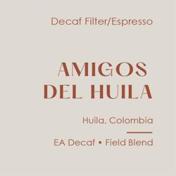 Amigos del Huila EA Decaf coffee beans.