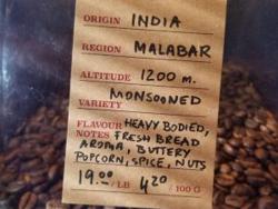 Monsooned Malabar coffee beans