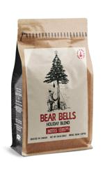 Bear Bells Holiday Blend coffee beans.