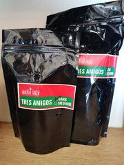 Tres Amigos - Dark (Xmas Blend) coffee beans.