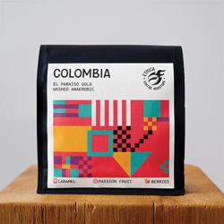 Colombia El Paraiso Gold coffee beans.