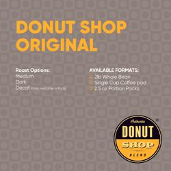 Authentic Donut Shop Blend coffee beans.