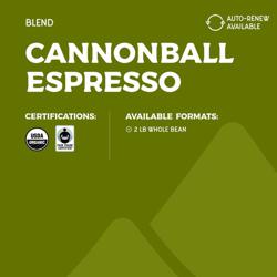 Cannonball Espresso coffee beans.