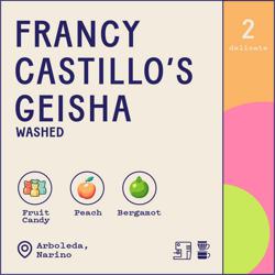 Colombia Francy Castillo's Geisha Washed coffee beans.