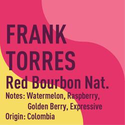 Colombia Frank Torres Red Bourbon Natural coffee beans.