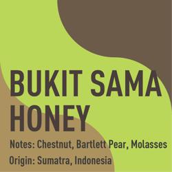 Sumatra Bukit Sama Honey Dry-Hulled coffee beans.