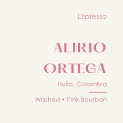 Colombia Alirio Muñoz Ortega Espresso, Washed Pink Bourbon coffee beans.