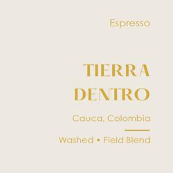 Colombia Tierradentro Espresso, Washed Field Blend coffee beans.