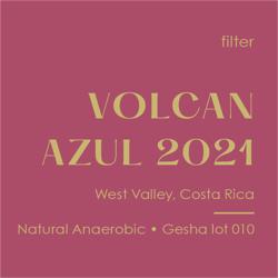 Costa Rica Volcán Azul 2021 Vintage, Anaerobic Gesha Lot 010 coffee beans.