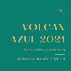 Costa Rica Volcán Azul 2021 Vintage, Anaerobic Typica coffee beans.