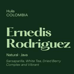 Ernedis Rodriguez coffee beans.