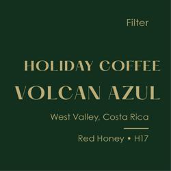 Holiday Coffee | Costa Rica Volcan Azul, Red Honey H17 coffee beans.