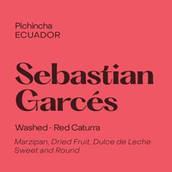 SEBASTIAN GARCÉS Red Caturra coffee beans.