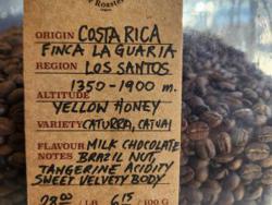 Costa Rica Finca La Guaria coffee beans.