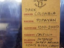 Dark Colombia coffee beans