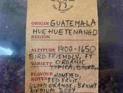 Guatemala Huehuetenango coffee beans.